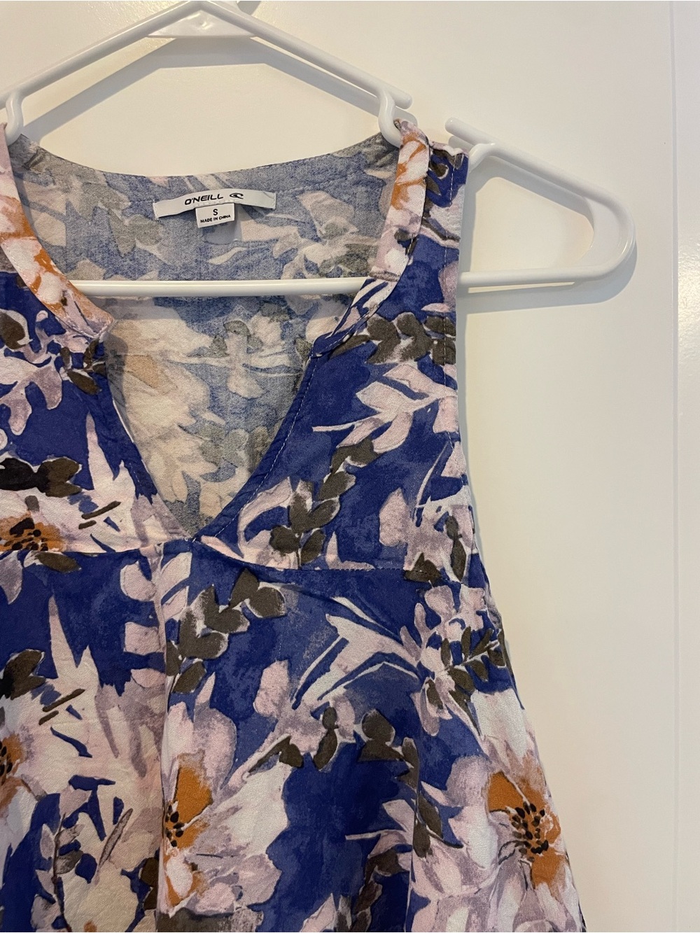 Floral Whimsy Tank Top in Blue & Lavender
